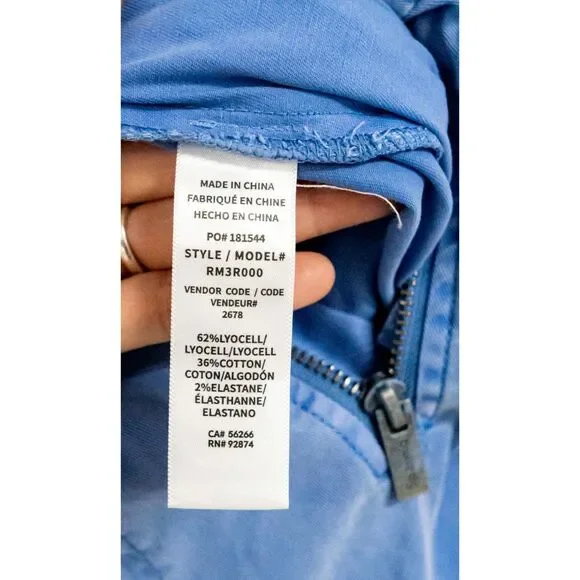 Splendid NWT Azure Blue Emerson Zip Front Casual Short Sleeve Utility Romper XS - Picture 15 of 16